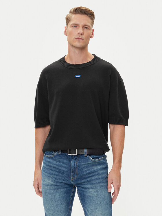 HUGO Пуловер San Carson-CP 50543765 Черен Relaxed Fit цвят на ниска цена