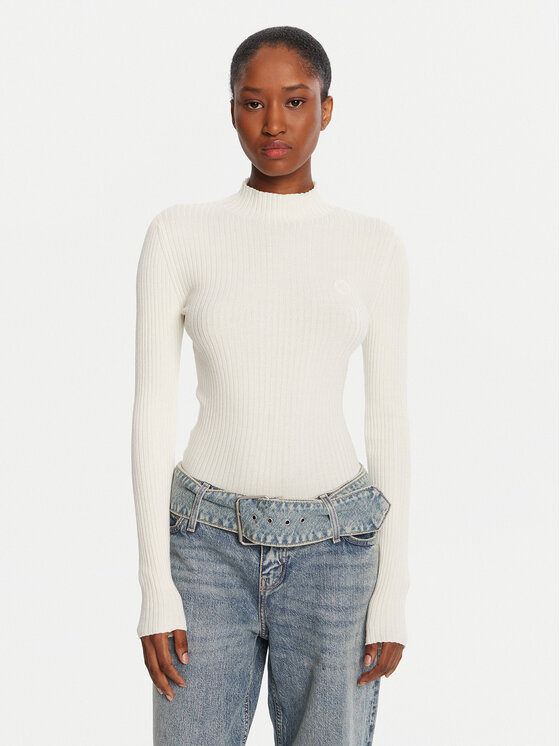 HUGO Пуловер Sarmie_B 50522578 Екрю Slim Fit цвят на ниска цена