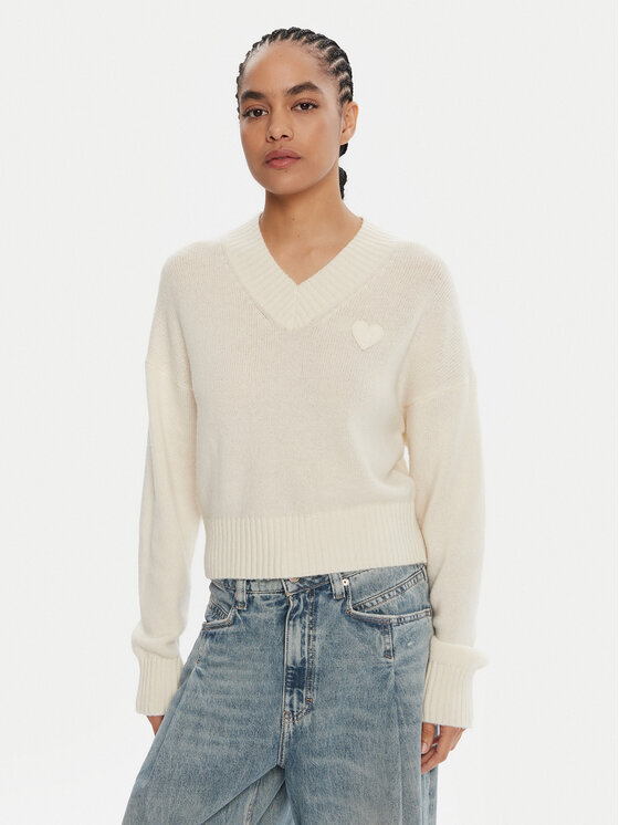 HUGO Пуловер Scutie_B 50543059 Екрю Regular Fit цвят на ниска цена