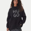 HUGO Пуловер Sloguis 50548245 Черен Oversize цвят на ниска цена
