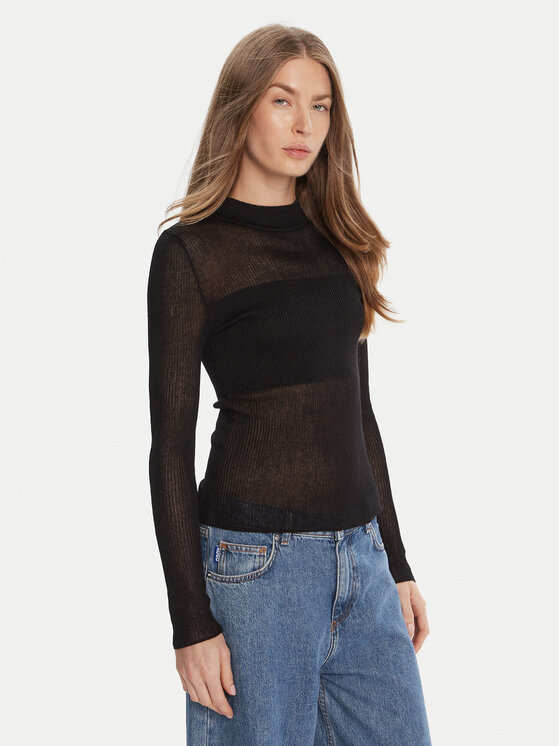 HUGO Пуловер Slumy_B 50543045 Черен Slim Fit цвят на ниска цена
