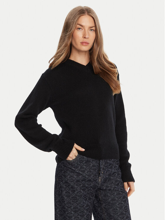 HUGO Пуловер Solanu 50545092 Черен Regular Fit цвят на ниска цена