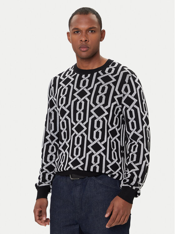 HUGO Пуловер Souvawn 50547001 Черен Regular Fit цвят на ниска цена