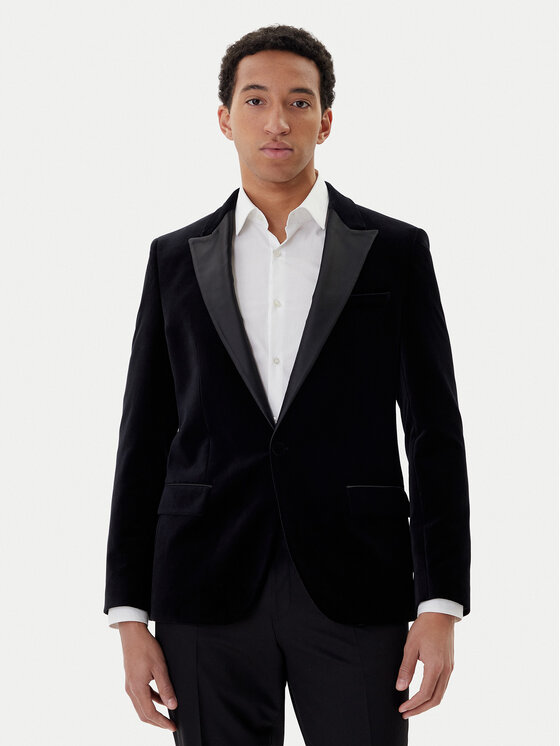 HUGO Сако Henry254E1X 50549032 Черен Slim Fit цвят на ниска цена