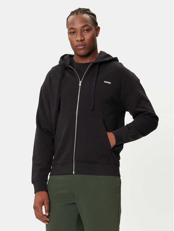 HUGO Суитшърт Dapozip 50548651 Черен Relaxed Fit цвят на ниска цена