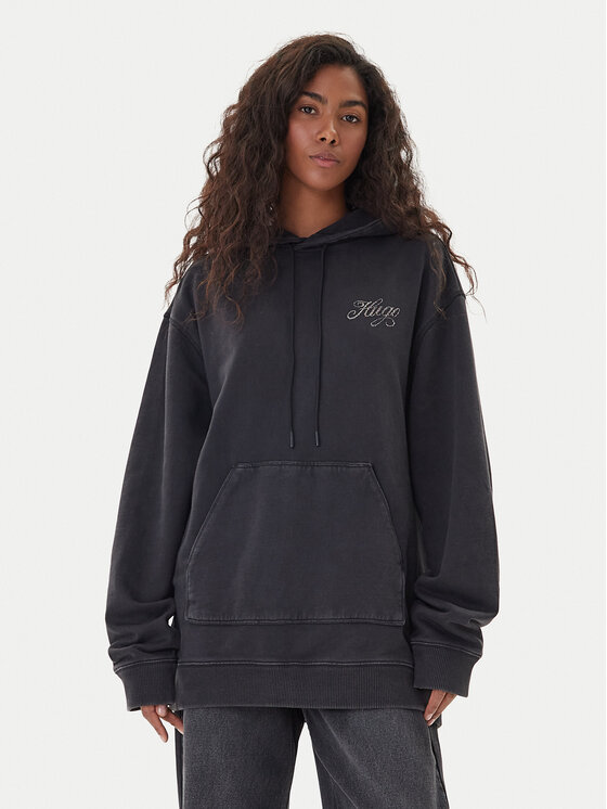 HUGO Суитшърт Dejandra 50547955 Сив Oversize цвят на ниска цена