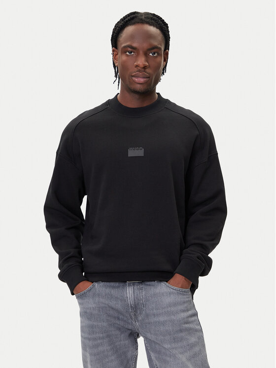 HUGO Суитшърт Delastcrew 50546672 Черен Relaxed Fit цвят на ниска цена