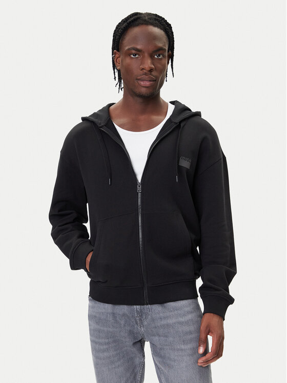 HUGO Суитшърт Delastomer 50546874 Черен Relaxed Fit цвят на ниска цена