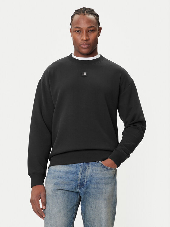 HUGO Суитшърт Dettil 50533689 Черен Relaxed Fit цвят на ниска цена