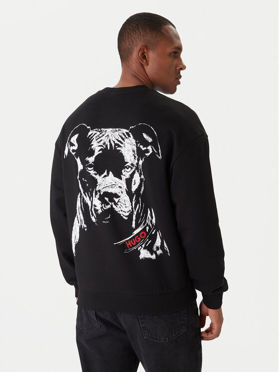HUGO Суитшърт Dubraxo 50557482 Черен Relaxed Fit цвят на ниска цена