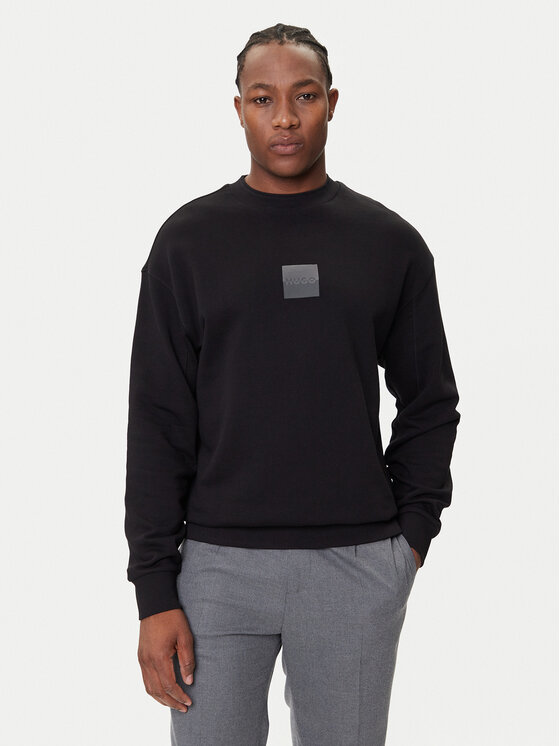 HUGO Суитшърт Dusplited 50542847 Черен Relaxed Fit цвят на ниска цена