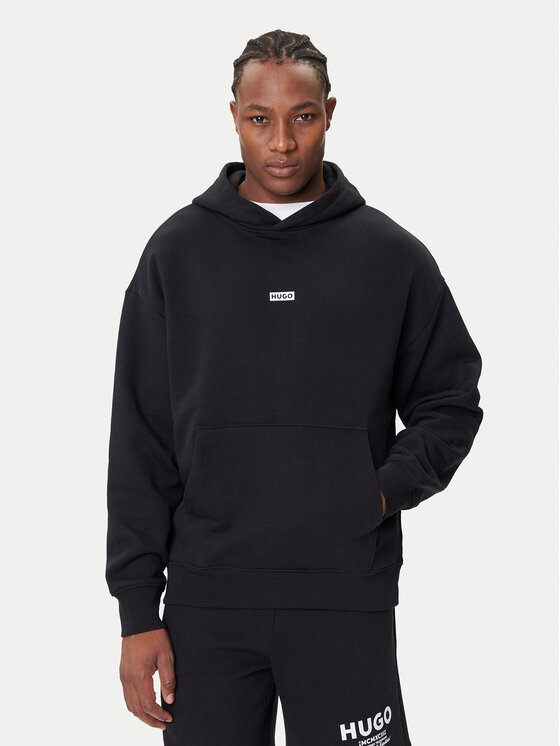 HUGO Суитшърт Nazardo 50510724 Черен Loose Fit цвят на ниска цена