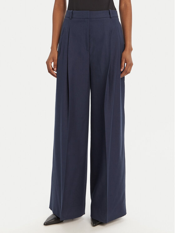 HUGO Текстилни панталони Harenau 50542606 Тъмносин Relaxed Fit цвят на ниска цена