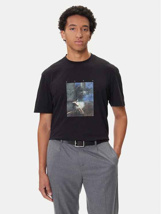 HUGO Тишърт Dabolos 50545995 Черен Relaxed Fit цвят на ниска цена