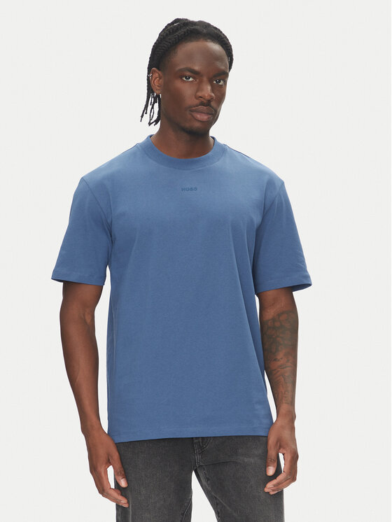 HUGO Тишърт Dapolino 50488330 Син Relaxed Fit цвят на ниска цена