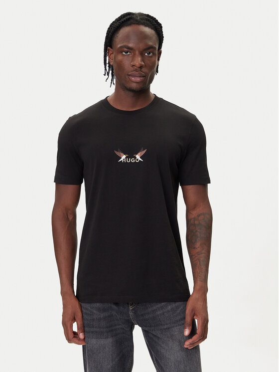 HUGO Тишърт Dugolini 50549154 Черен Regular Fit цвят на ниска цена