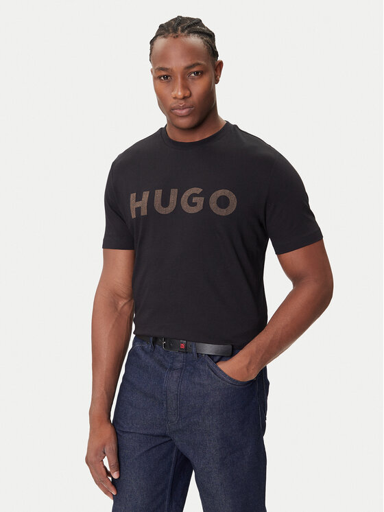 HUGO Тишърт Dulivio 50542737 Черен Regular Fit цвят на ниска цена