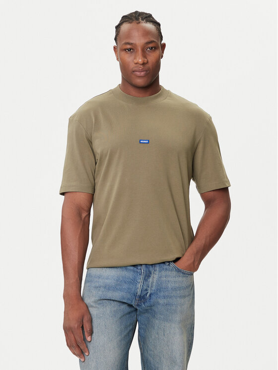 HUGO Тишърт Manche Courte Homme 50509991 Каки Regular Fit цвят на ниска цена