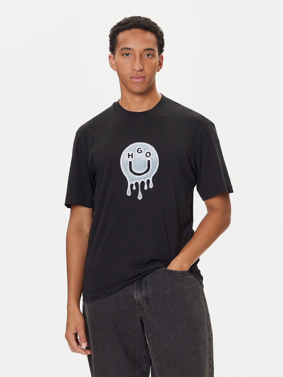 HUGO Тишърт Nedirix 50549162 Черен Regular Fit цвят на ниска цена