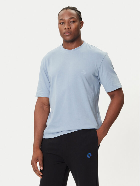 HUGO Тишърт Niley 50519984 Светлосиньо Regular Fit цвят на ниска цена