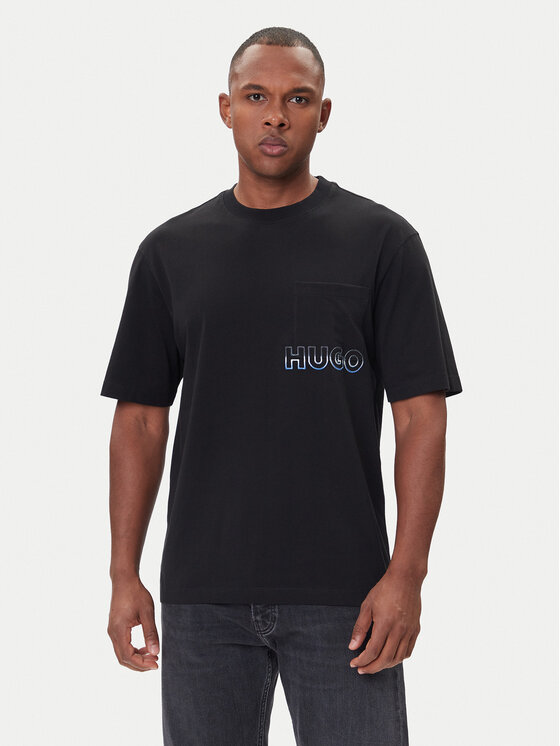 HUGO Тишърт Nogoste 50549120 Черен Regular Fit цвят на ниска цена
