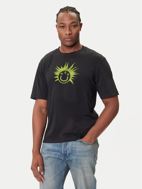 HUGO Тишърт Nugix 50543485 Черен Regular Fit цвят на ниска цена