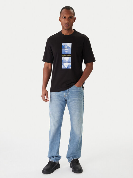 HUGO Тишърт Nuley JJK 50554841 Черен Relaxed Fit цвят на ниска цена