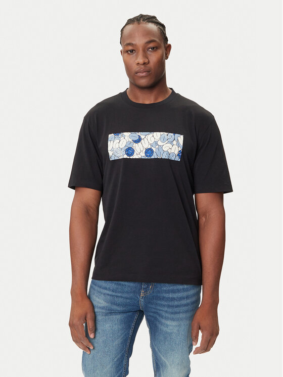 HUGO Тишърт Nurix 50545128 Черен Regular Fit цвят на ниска цена