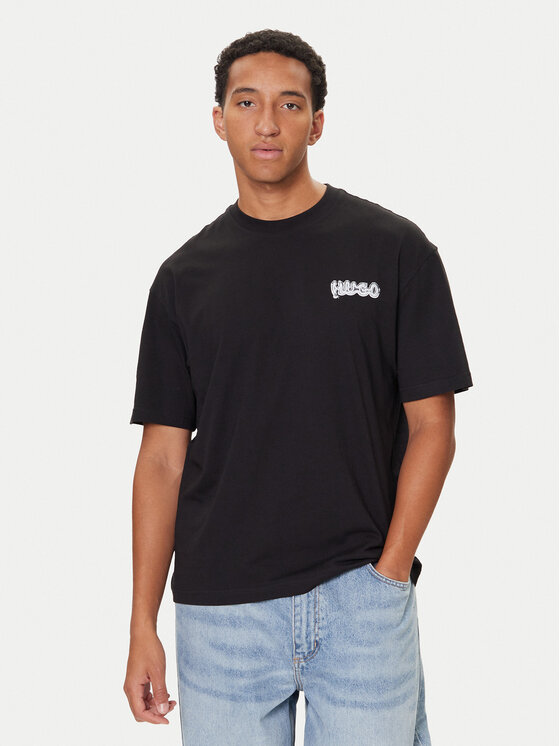 HUGO Тишърт Nyrotee 50549769 Черен Loose Fit цвят на ниска цена