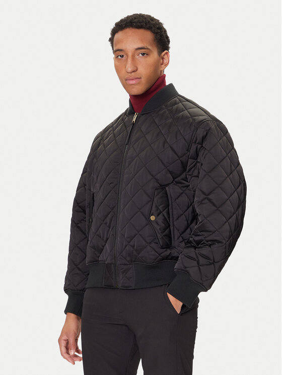 HUGO Яке бомбър Bicol2541 50546226 Черен Regular Fit цвят на ниска цена