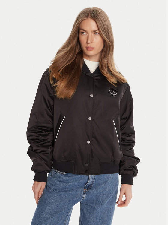 HUGO Яке бомбър Felinah 50541214 Черен Regular Fit цвят на ниска цена