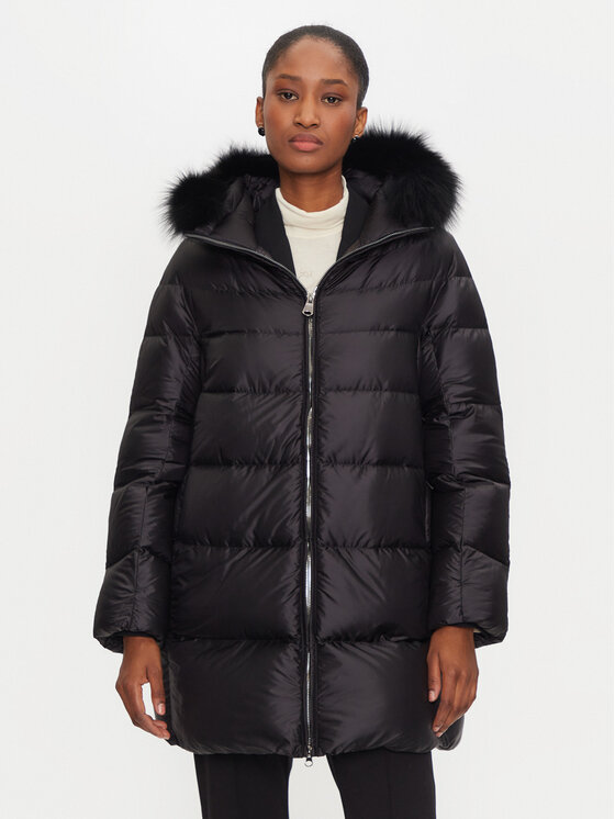 Hetregó Пухено яке Hanna 8N602F Черен Regular Fit цвят на ниска цена