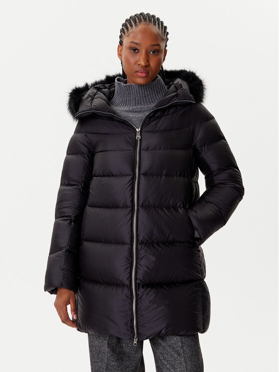 Hetregó Пухено яке Hanna 8P602F 25WD02 Черен Regular Fit цвят на ниска цена