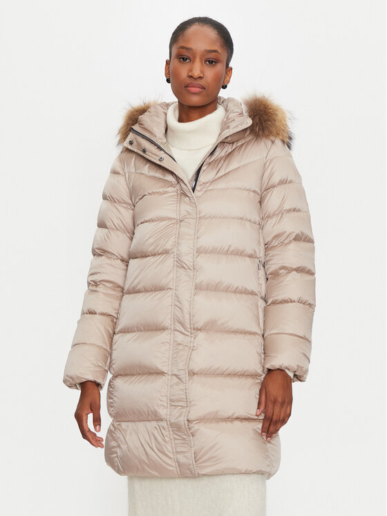 Hetregó Пухено яке Leonie 8N603M Бежов Regular Fit цвят на ниска цена