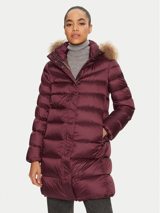 Hetregó Пухено яке Leonie 8N603M Бордо Regular Fit цвят на ниска цена