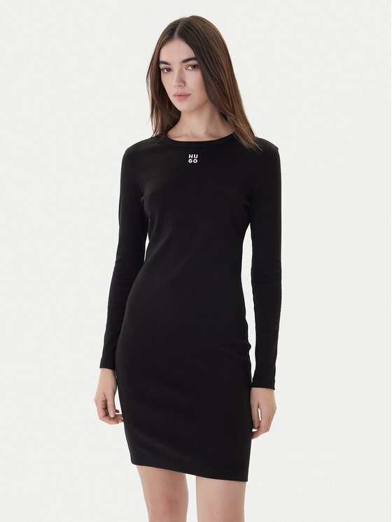 Hugo Ежедневна рокля Nemalia_1 50518385 Черен Slim Fit цвят на ниска цена