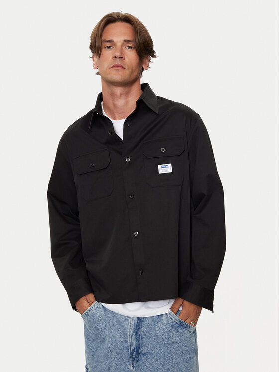 Hugo Риза Ekynone 50520001 Черен Oversize цвят на ниска цена