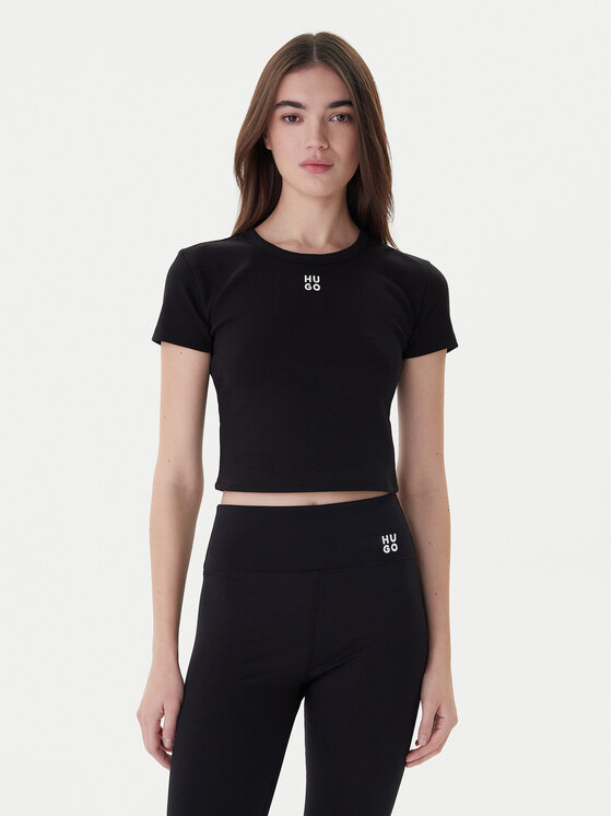 Hugo Тишърт Delanor 50512000 Черен Slim Fit цвят на ниска цена