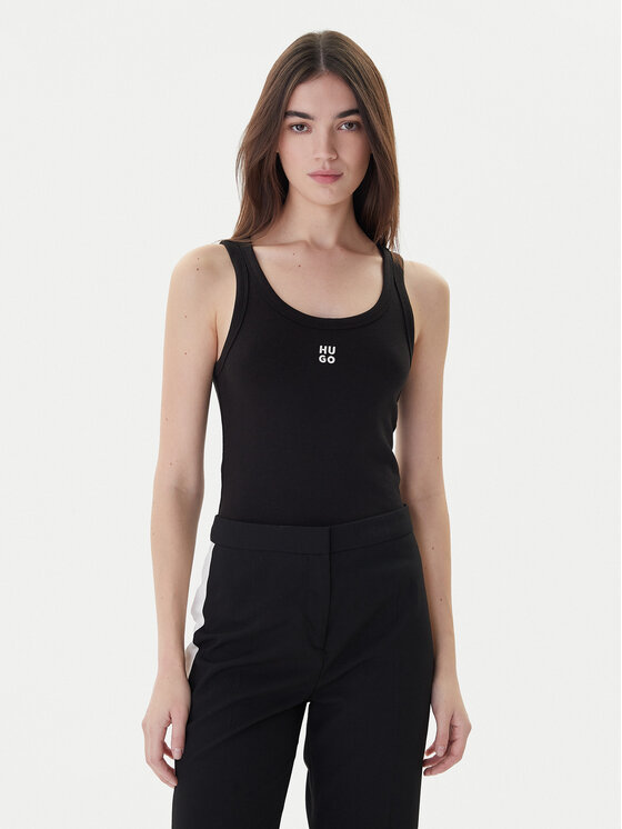 Hugo топ Datamia 50514489 Черен Slim Fit цвят на ниска цена