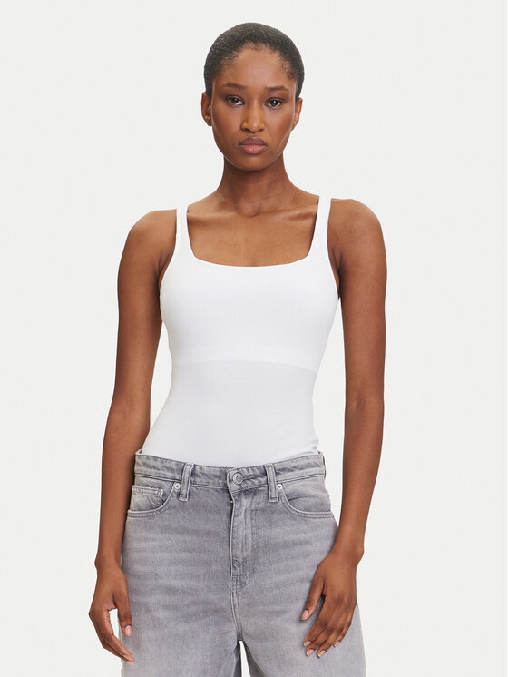 Hunkemöller Боди 302039 Бял Slim Fit цвят на ниска цена