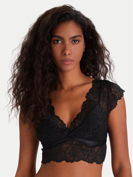 Hunkemöller Сутиен-топ Posie 302448 Черен цвят на ниска цена