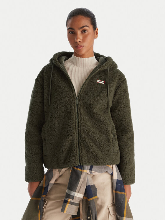 Hunter Полар Bonelle HARW0053242 Зелен Relaxed Fit цвят на ниска цена