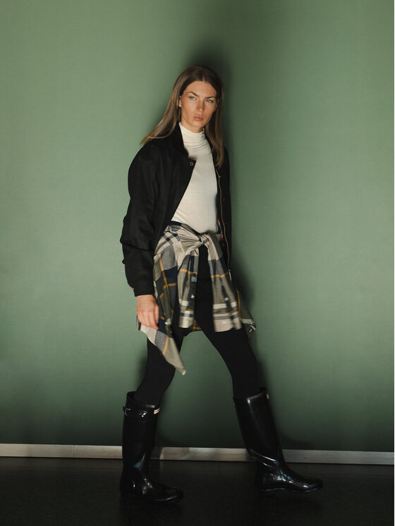 Hunter Преходно яке Leith HARW0065251 Черен Oversize цвят на ниска цена