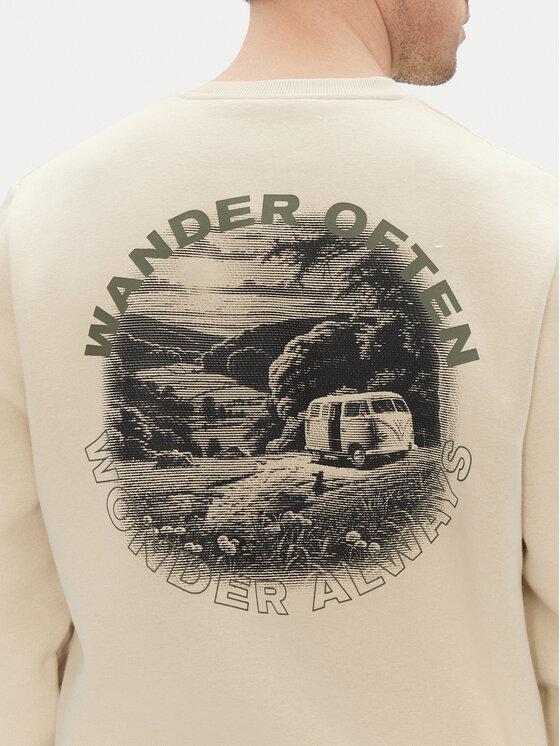 Hunter Суитшърт May HARM0058251 Бежов Relaxed Fit цвят на ниска цена