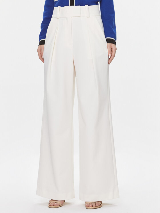 IVY OAK Текстилни панталони Peony IO1100X5121 Екрю Regular Fit цвят на ниска цена