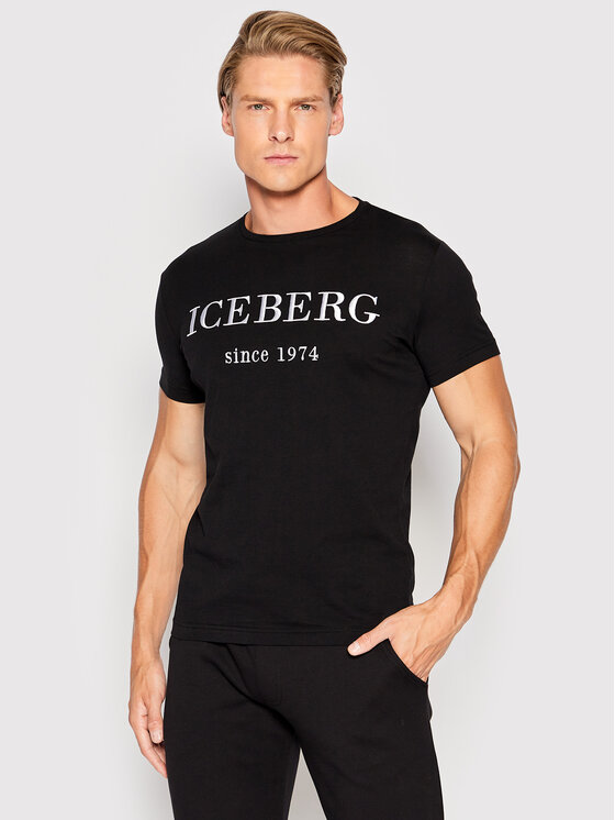 Iceberg Тишърт 22II1P0F0146301 Черен Regular Fit цвят на ниска цена