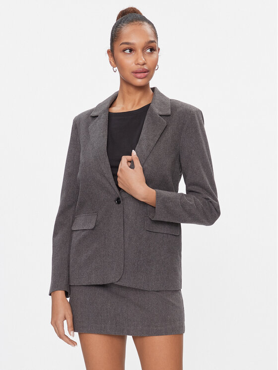 JDY Сако Sabina 15312392 Сив Regular Fit цвят на ниска цена