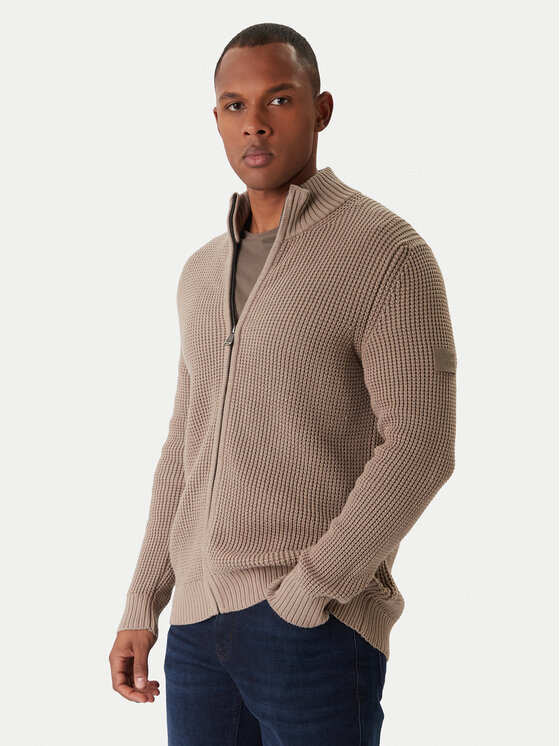 JOOP! Jeans Кардиган Hajoros 30047664 Бежов Modern Fit цвят на ниска цена