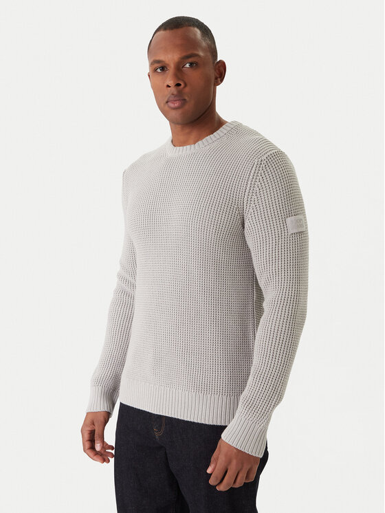 JOOP! Jeans Пуловер Harono 30047662 Сив Modern Fit цвят на ниска цена