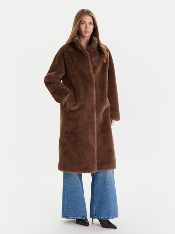 JOOP! Кожено палто 58 254C58Cim 30048879 Кафяв Regular Fit цвят на ниска цена